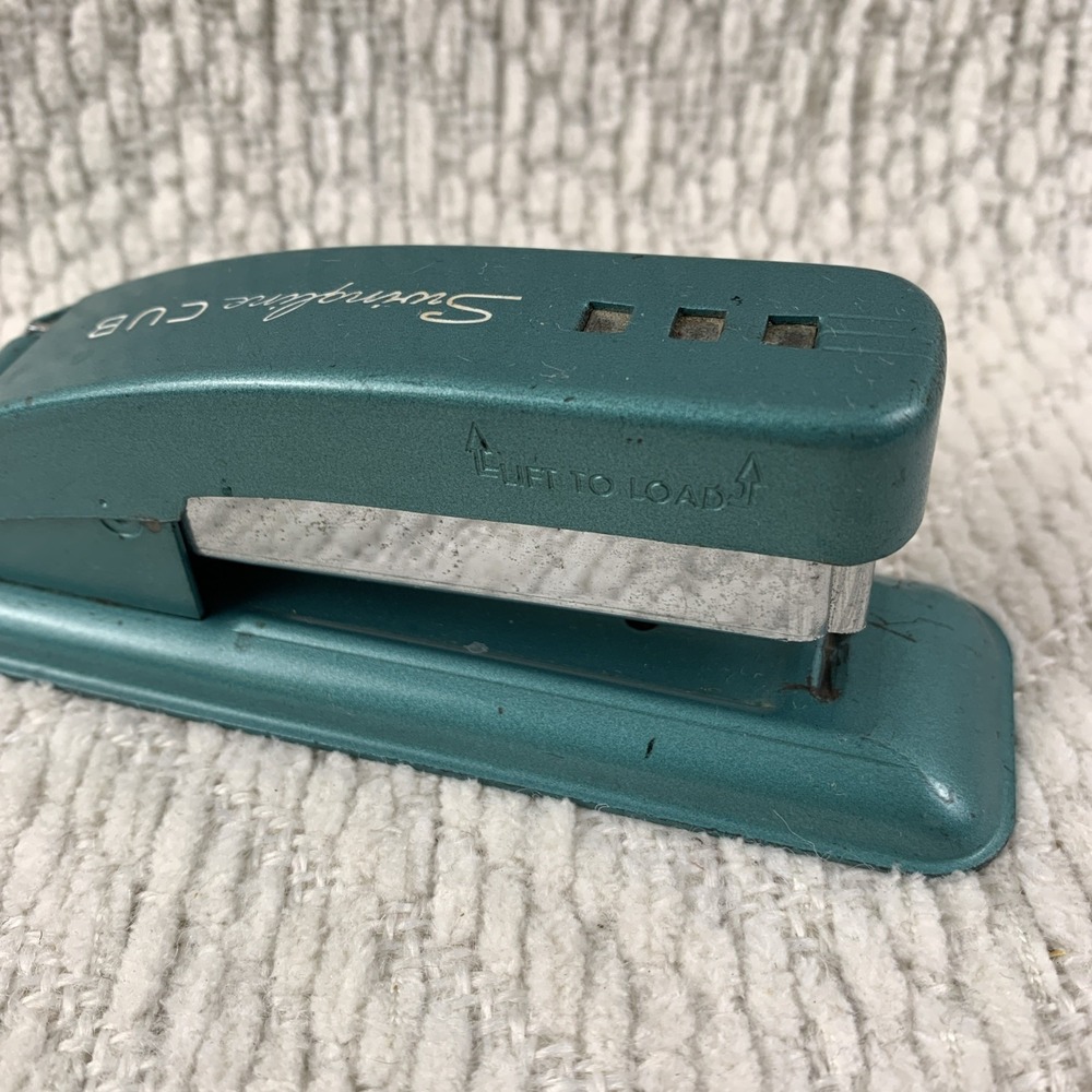 Vintage‎ Swingline CUB Stapler Teal Made in USA Teal Green 5.25" Long - Picture 3 of 15